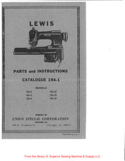 Lewis 150-2 Parts And Instructions