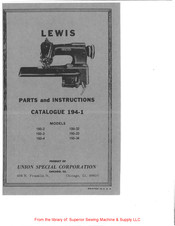 Lewis 150-32 Parts And Instructions