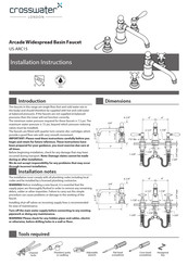 Crosswater Arcade US-ARC15 Installation Instructions