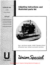 UnionSpecial LF633K200MW Adjusting Instructions And Illustrated Parts List