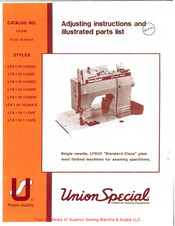 UnionSpecial LF611K112MG Adjusting Instructions And Illustrated Parts List