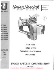 UnionSpecial 36200AK Instructions For Adjusting And Operating