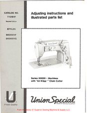 UnionSpecial 56300VF Adjusting Instructions And Illustrated Parts List