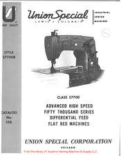 UnionSpecial 57700B Instructions For Adjusting And Operating