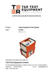 T&R Z-OVR Operating And Maintenance Manual