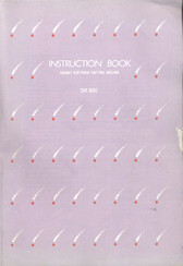 silver reed SK890 Instruction Book