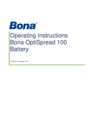 Bona OptiSpread 100 Battery Operating Instructions Manual