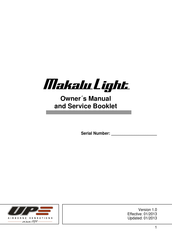 UP Makalu Light Owner's Manual And Service Manual