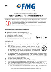 FMG FMR 171 Installation And Operation Instructions Manual