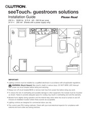 Lutron Electronics seeTouch guestroom solutions Installation Manual