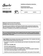 Superior Fireplaces VCM3026ZMP Installation And Operation Instructions Manual