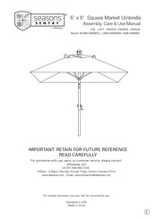 Seasons Sentry UMB-546980C Assembly, Care & Use Manual