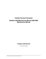 Toshiba Satellite L830 Maintenance Manual