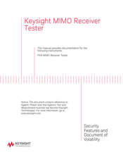 Keysight PXB MIMO Receiver Tester Security Features And Document Of Volatility