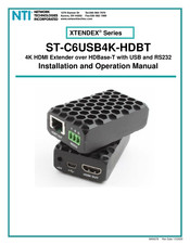 Network Technologies ST-C6USB4K-HDBT Installation And Operation Manual
