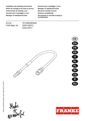 Franke ZAQUA017 Installation And Operating Instructions Manual