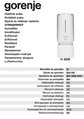 Gorenje H 40W Instruction Manual