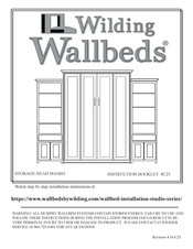 Wilding Wallbeds Studio Series Instruction Booklet