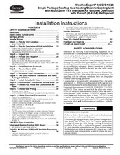 Carrier WeatherExpert 48LC B20 Series Installation Instructions Manual