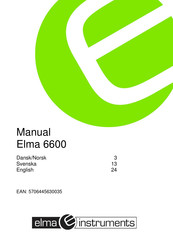Elma Instruments 6600 Operating Instructions Manual