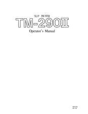 EPSON TM-290-II Operator's Manual