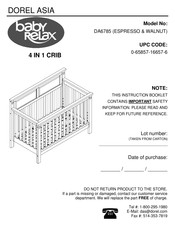 Dorel Asia Baby Relax 0-65857-16657-6 Assembly Instructions Manual