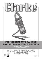 Clarke CDM95 Operation & Maintenance Instructions Manual
