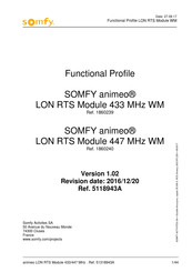 SOMFY animeo LON RTS  Module 433 MHz WM Functional Profile And User Manual