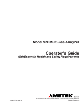 Metek 920 Operator's Manual With Essential Health And Safety Requirements