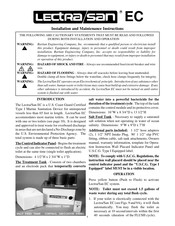 LECTRA SAN EC Installation And Maintenance Instructions Manual