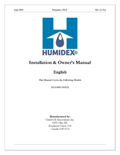 Humidex HCS-BSF-HDEX Installation & Owner's Manual