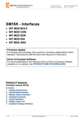 Delta Elektronika SM15K INT MOD CON Product Manual