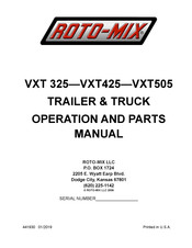 Roto-Mix VXT 425 Operation And Parts Manual