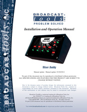 Broadcast Tools Mixer Buddy Installation And Operation Manual