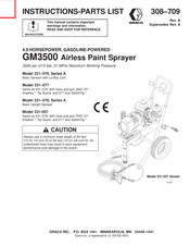 Graco GM3500 SPRAYER 231-078 Instructions-Parts List Manual