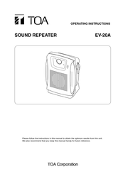 Toa EV-20A Operating Instructions Manual
