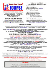 Eclipse RCS-BELTROL ESC Instructions Manual
