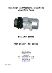 SKV-tec SKV-LRG-30 Installation And Operating Instructions Manual