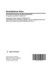 Agilent Technologies N5230AU-974 Installation Note