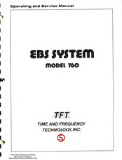 TFT EBS 760-04 Operating And Service Manual