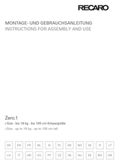 Recaro Zero 1 Elite Manual 72+ Pages - Latest Edition 