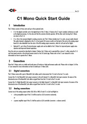 CH C1 Mono Quick Start Manual