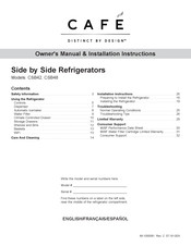 Cafe CSB42 Owner's Manual & Installation Instructions