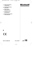 EINHELL LEF 10 Operating Instructions Manual