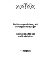 solido Kochfeld EB-00883 Instructions For Use And Installation