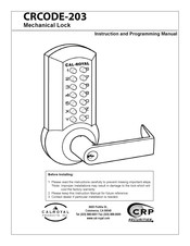 Cal-Royal CRCODE-203 Instruction And Programming Manual