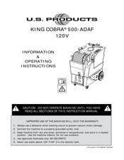 U.S. Products KING COBRA 500-ADAF Information & Operating Instructions