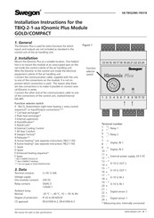 Swegon TBIQ-2-1-aa IQnomic Plus GOLD Installation Instructions Manual