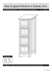 New England Slimline 4 UW505 Assembly Instructions Manual