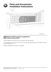 BMW 84 61 0 028 926 Installation Instructions Manual